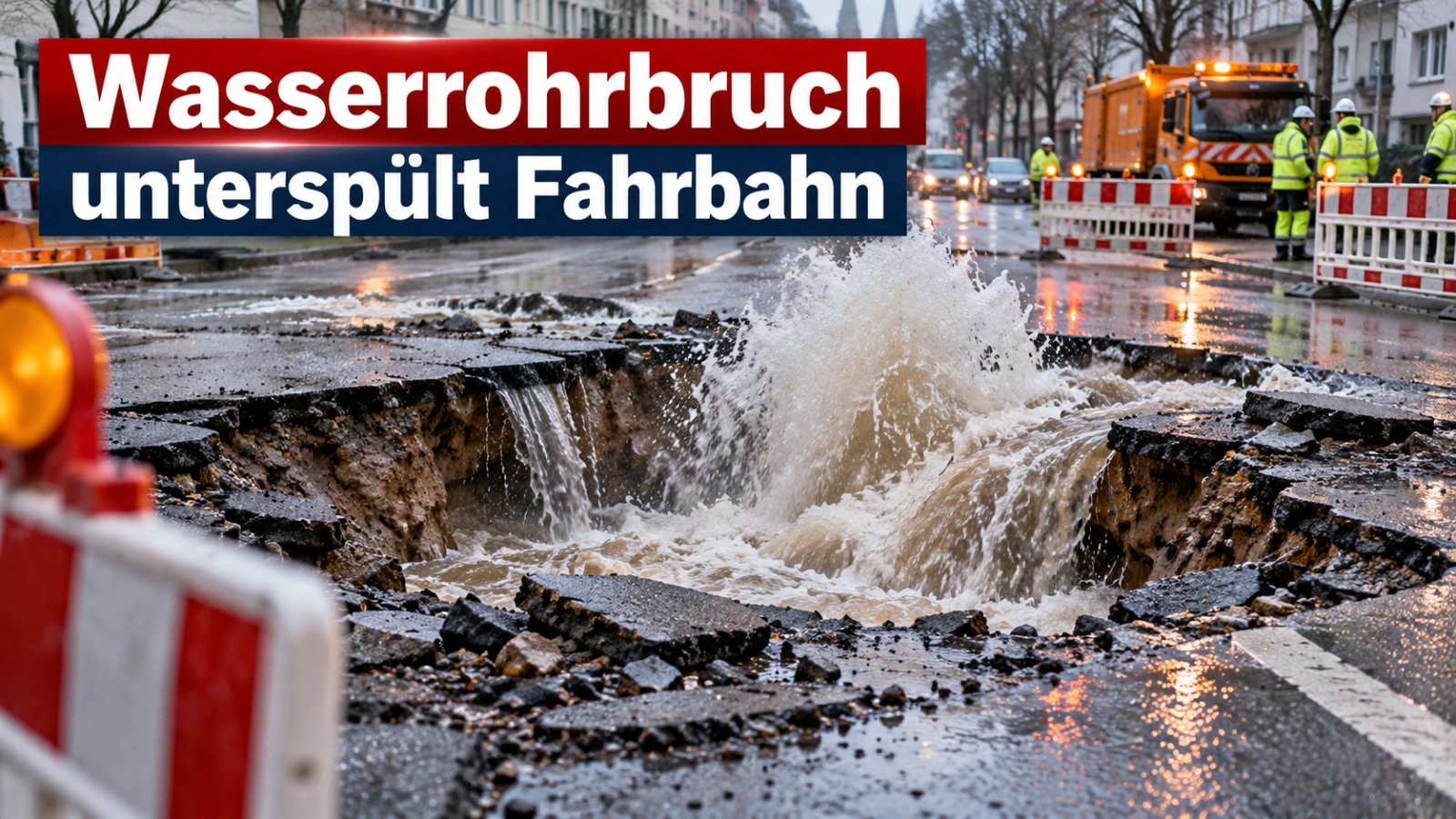Wasserrohrbruch unterspült Fahrbahn – Vollsperrung der K29 zwischen Mittelstenahe und Nordahn
